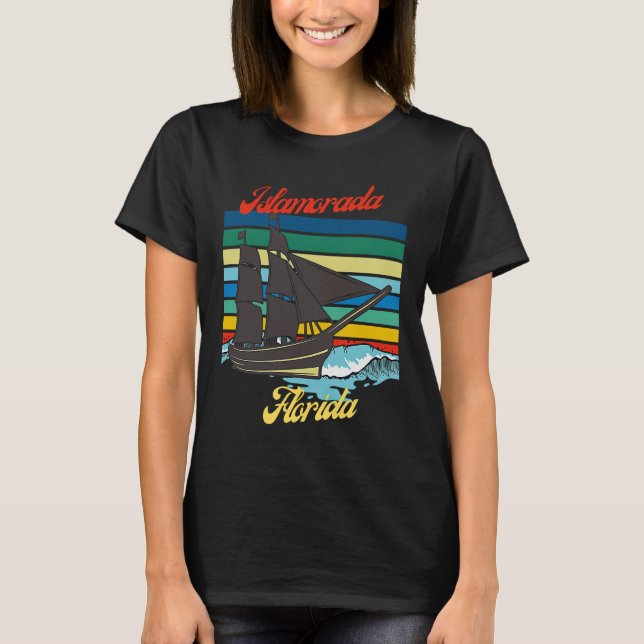 Islamorada Florida Sailing Sailboat Captain T-Shirt (Front)