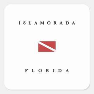 Islamorada Florida Scuba Dive Flag Square Sticker