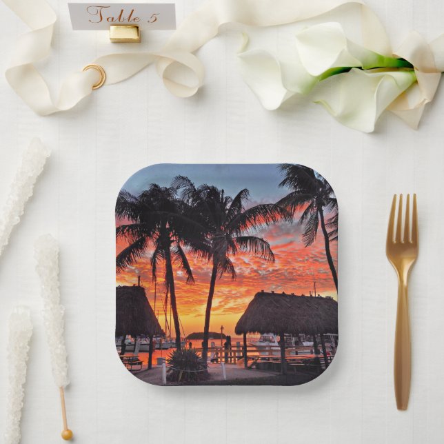 Islamorada, Florida sunset Paper Plate (Wedding)