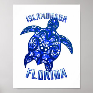 Islamorada Florida Vacation Tribal Turtle Poster