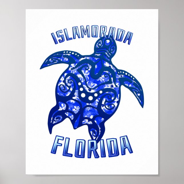 Islamorada Florida Vacation Tribal Turtle Poster (Front)