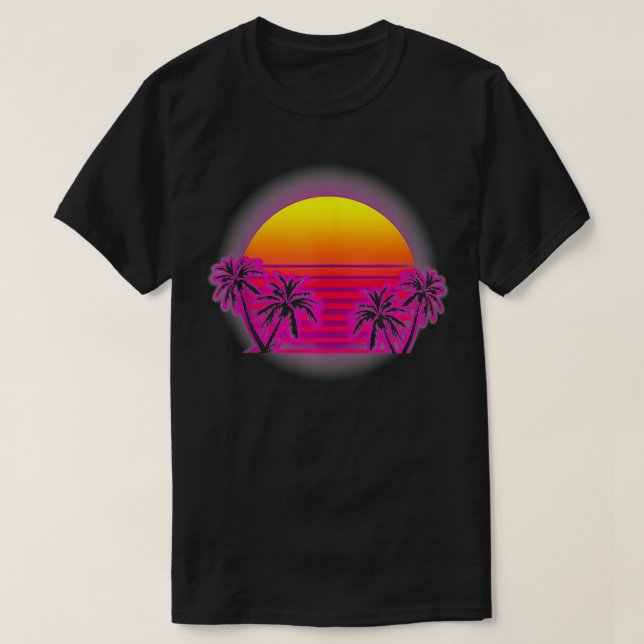 Island Beach Life Electro Retro Sunset Love Cali O T-Shirt (Design Front)