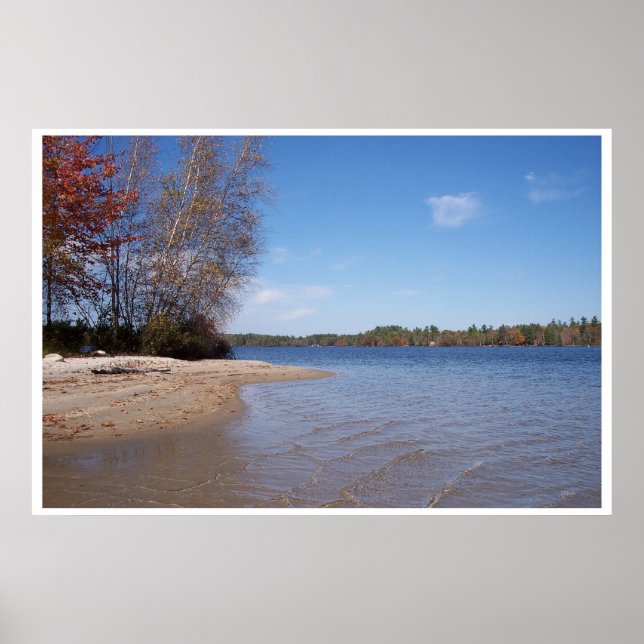 Island Beachfront on the Lake Poster (Front)