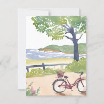 Island Bike Ride | Martha‘s Vineyard Watercolor