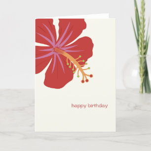 Island Birthday Card Tropical Hibiscus Flower