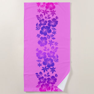 Island Blend Hawaiian Hibiscus Floral - Pink Beach Towel