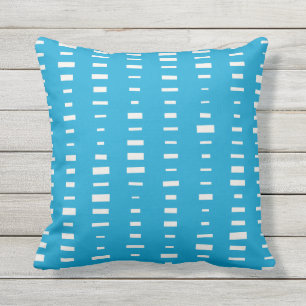 Island Blue Outdoor Pillows - Block Stripe
