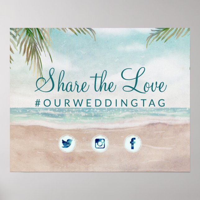 Island Breeze Beach Share the Love Wedding Sign (Front)
