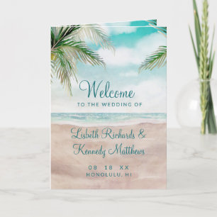 Island Breeze Painted Beach Scene Wedding Ceremony Programme