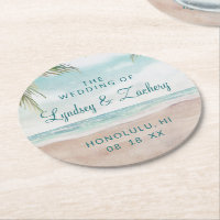 Island Breeze Painted Beach Scene Wedding Monogram