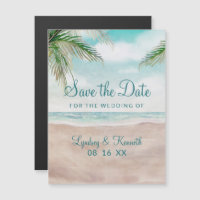 Island Breeze Painted Beach Wedding Save the Date