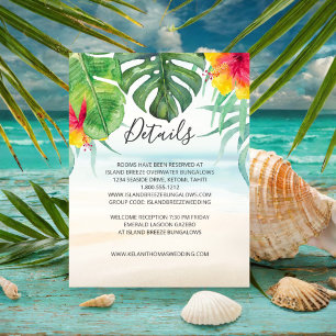 Island Breeze   Tropical Beach Wedding Details Enc Enclosure Card