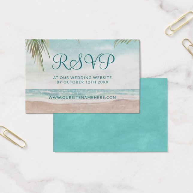 Island Breeze Wedding Website RSVP Insert Cards (Office)