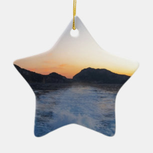 Island Capri at Sunset Ceramic Tree Decoration
