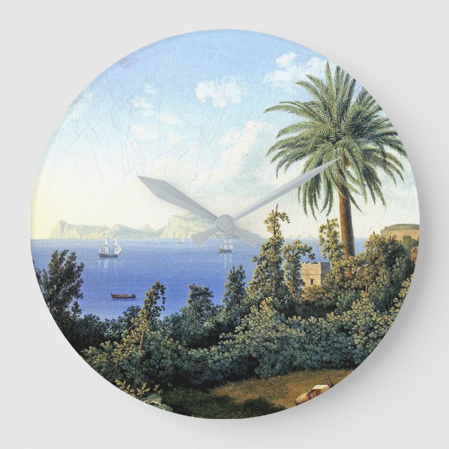 Island Capri Italy Ocean Mediterranean Wall Clock (Front)