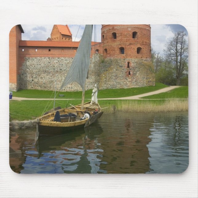 Island Castle by Lake Galve, Trakai, Lithuania Mouse Mat (Front)