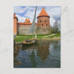 Island Castle by Lake Galve, Trakai, Lithuania Postcard