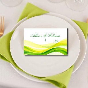 Island Citrus Green and Yellow Meal Icons Fish Table Number
