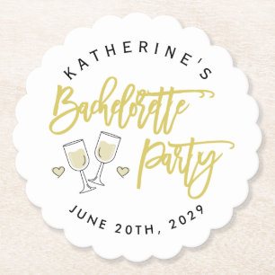 Island Citrus Yellow Bachelorette Party Paper Coaster