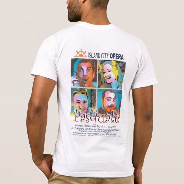 Island City Opera Don Pasquale Men's light tshirt (Back)