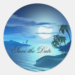 island cove Save the Date Classic Round Sticker
