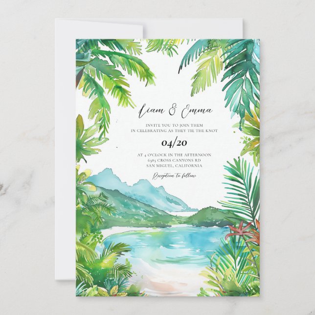 Island Destination Wedding Invitation (Front)
