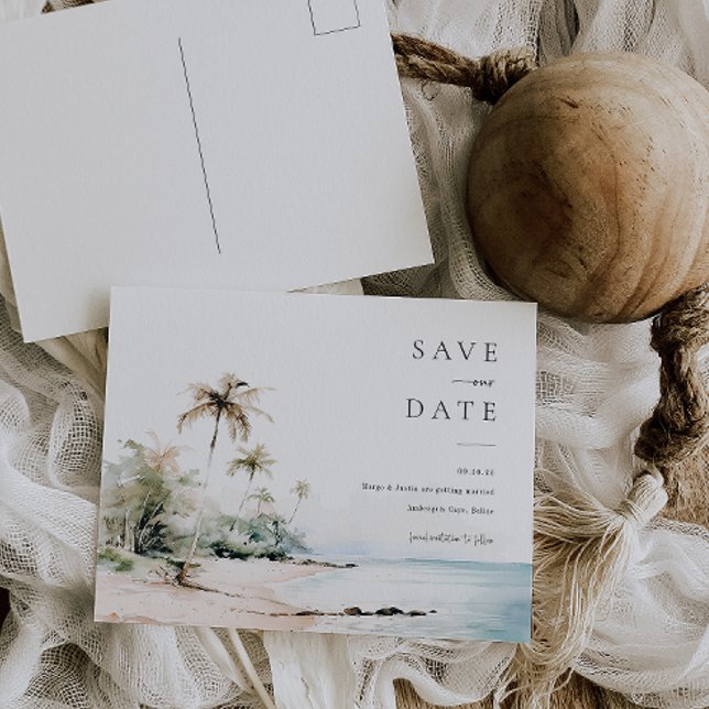 Island Destination Wedding Save The Date Postcard (Creator Uploaded)