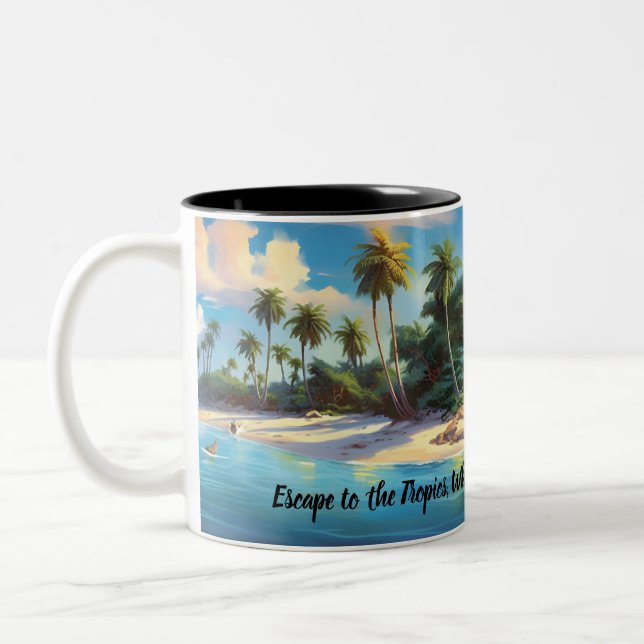Island Dreams - The Caribbean Friends Collection Two-Tone Coffee Mug (Left)