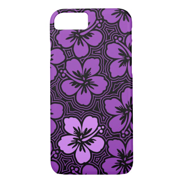 Island Floral Hawaiian Accent Hibiscus Pinstriped Case-Mate iPhone Case (Back)