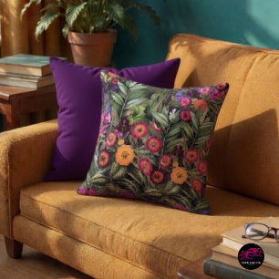 Island Floral Pink Meadow Cushion
