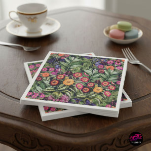 Island Floral Pink Meadow Napkin
