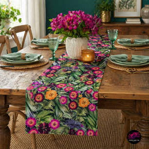 Island Floral Pink Meadow Short Table Runner