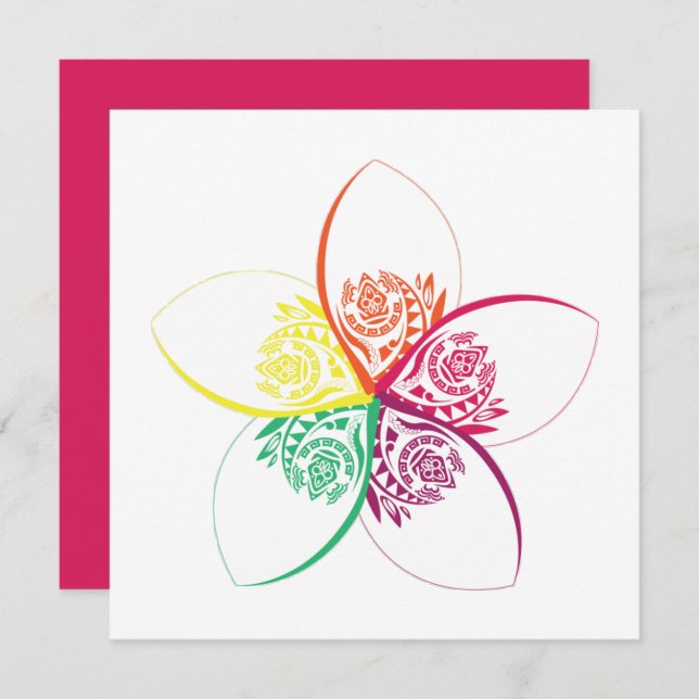 island flower invitation (Front/Back)