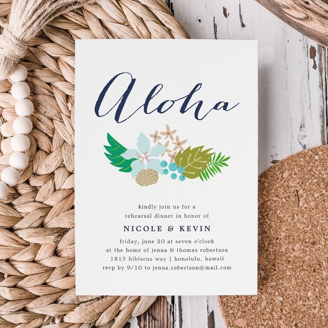 Island Flowers | Aloha Rehearsal Dinner Invitation (Creator Uploaded)