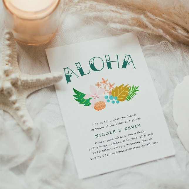 Island Flowers | Aloha Welcome Dinner Invitation (Creator Uploaded)