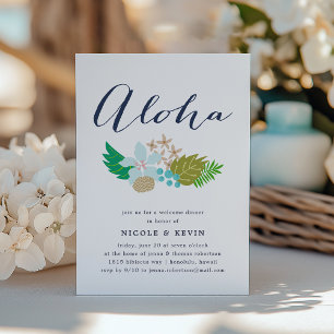 Island Flowers   Aloha Welcome Dinner Invitation