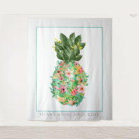 Island Flowers Pineapple Illustration