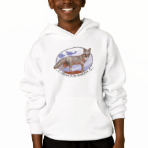 Island Fox logo Kids Classic Hoodie White or Grey