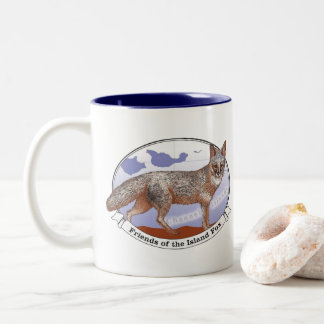 Island Fox Logo Mug Blue Interior 11 oz