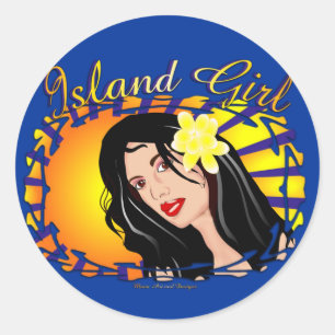 Island Girl Classic Round Sticker