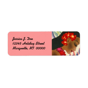 Island Girl Hawaii Hibiscus Return address Label