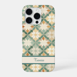 Island Green Moroccan Tile Personalised iPhone 16 Pro Case