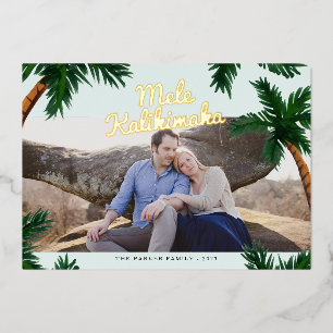 Island Greeting Foil Holiday Card