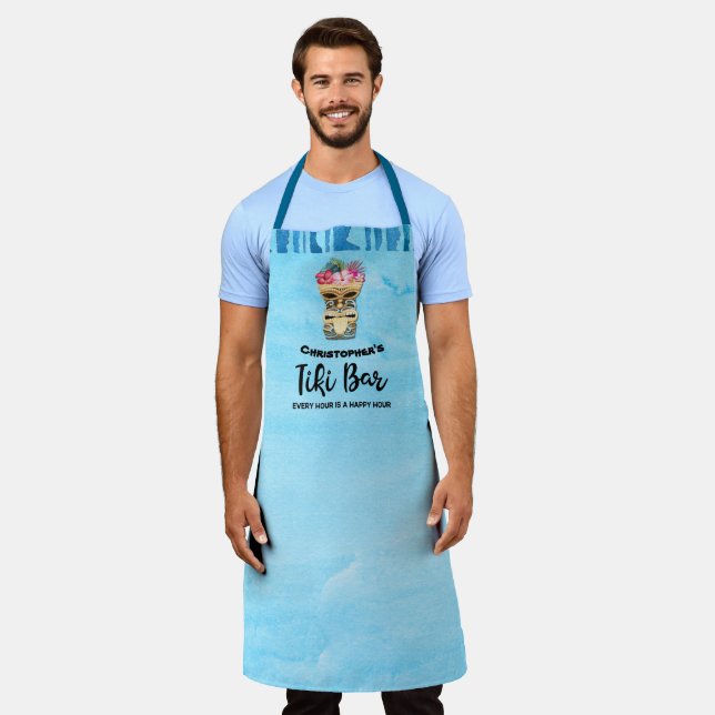 Island Hawaiian Tiki Bar Barbecue Apron (Worn)