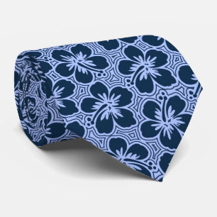Island Hibiscus Floral Hawaiian Two-sided Printed Tie