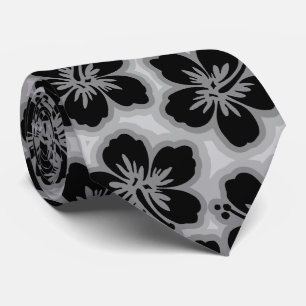 Island Hibiscus Hawaiian Tonal Two-sided Printed Tie