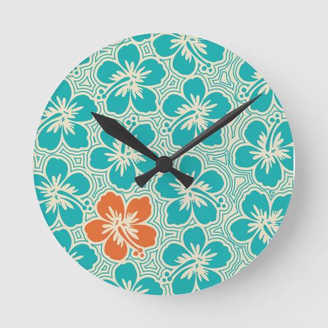 Island Hibiscus Hawaiian Wall Clocks (Front)