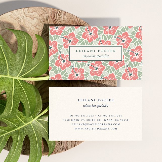 Island Hibiscus Pattern Business Card (Creator Uploaded)