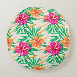 Island Hibiscus Round Pillow