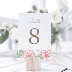 Island Hibiscus Table Number Card